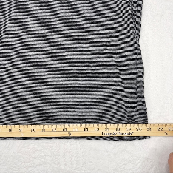 ROMA Italia Tee Shirt Short Sleeve Grey and Blue stripes Made in Italy 100% Ctn - Picture 7 of 9